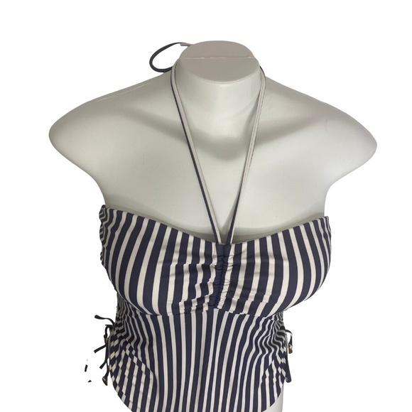 NEW TIGERLILY Devina Ponoma Blue White Striped Nautical One Piece Swimsuit M - Picture 3 of 16